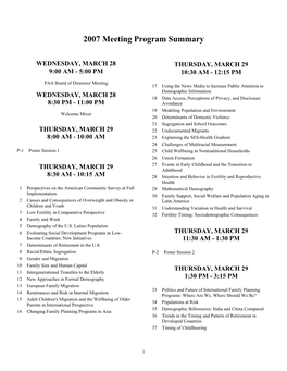 2002 Meeting Program Summary