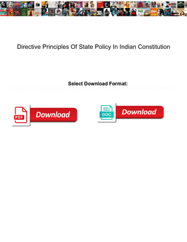 Directive Principles of State Policy in Indian Constitution