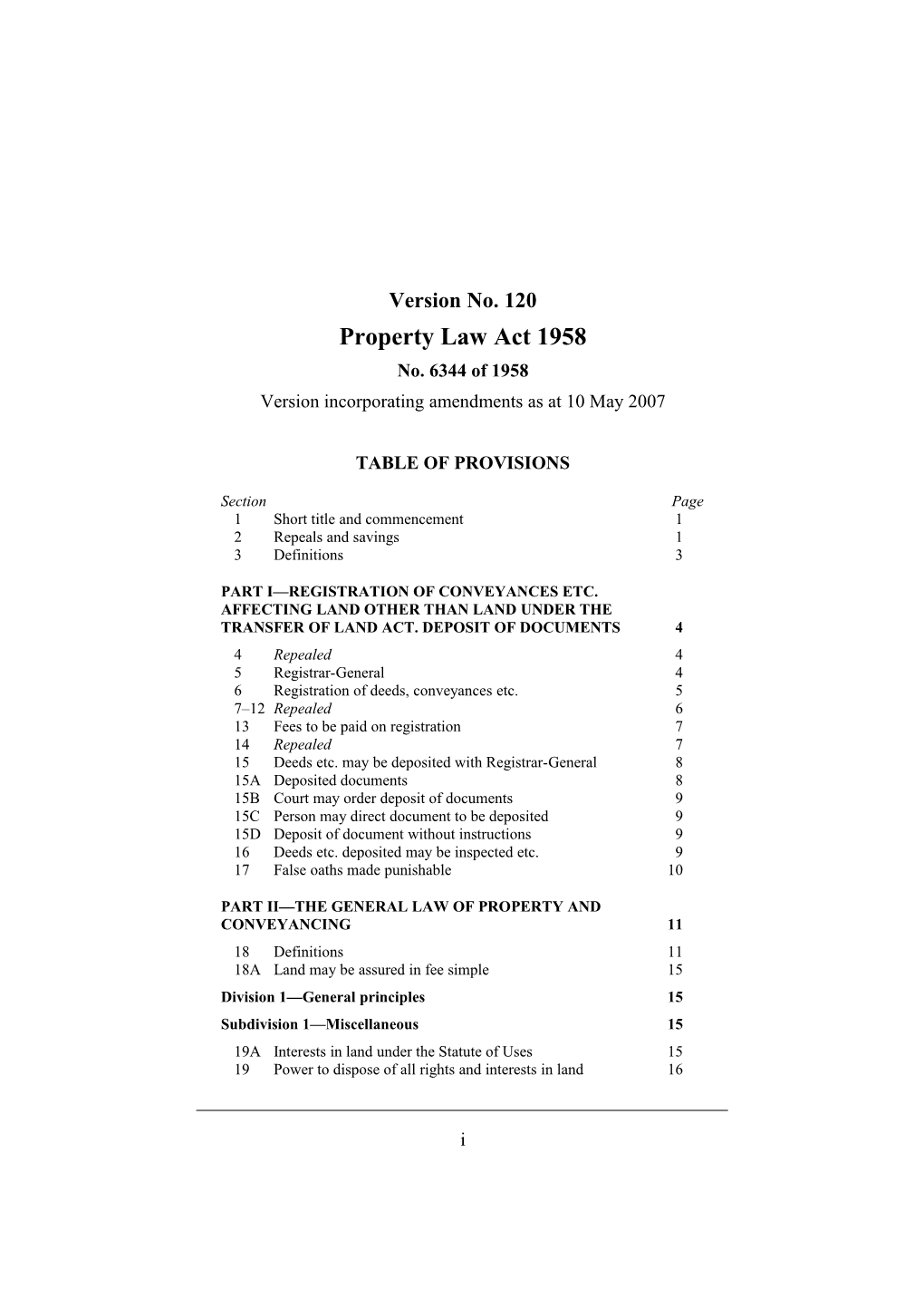 Property Law Act 1958