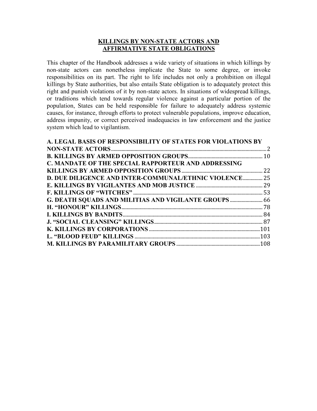 Killings by Non-State Actors and Affirmative State Obligations