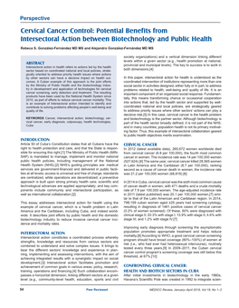 Cervical Cancer Control: Potential Benefits from Intersectoral Action Between Biotechnology and Public Health