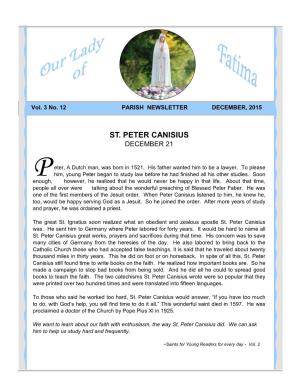 St. Peter Canisius December 21