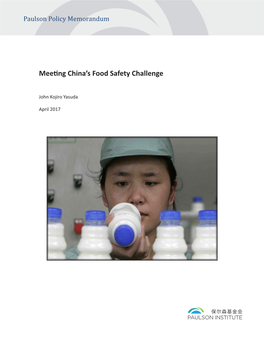 Meeting China's Food Safety Challenge