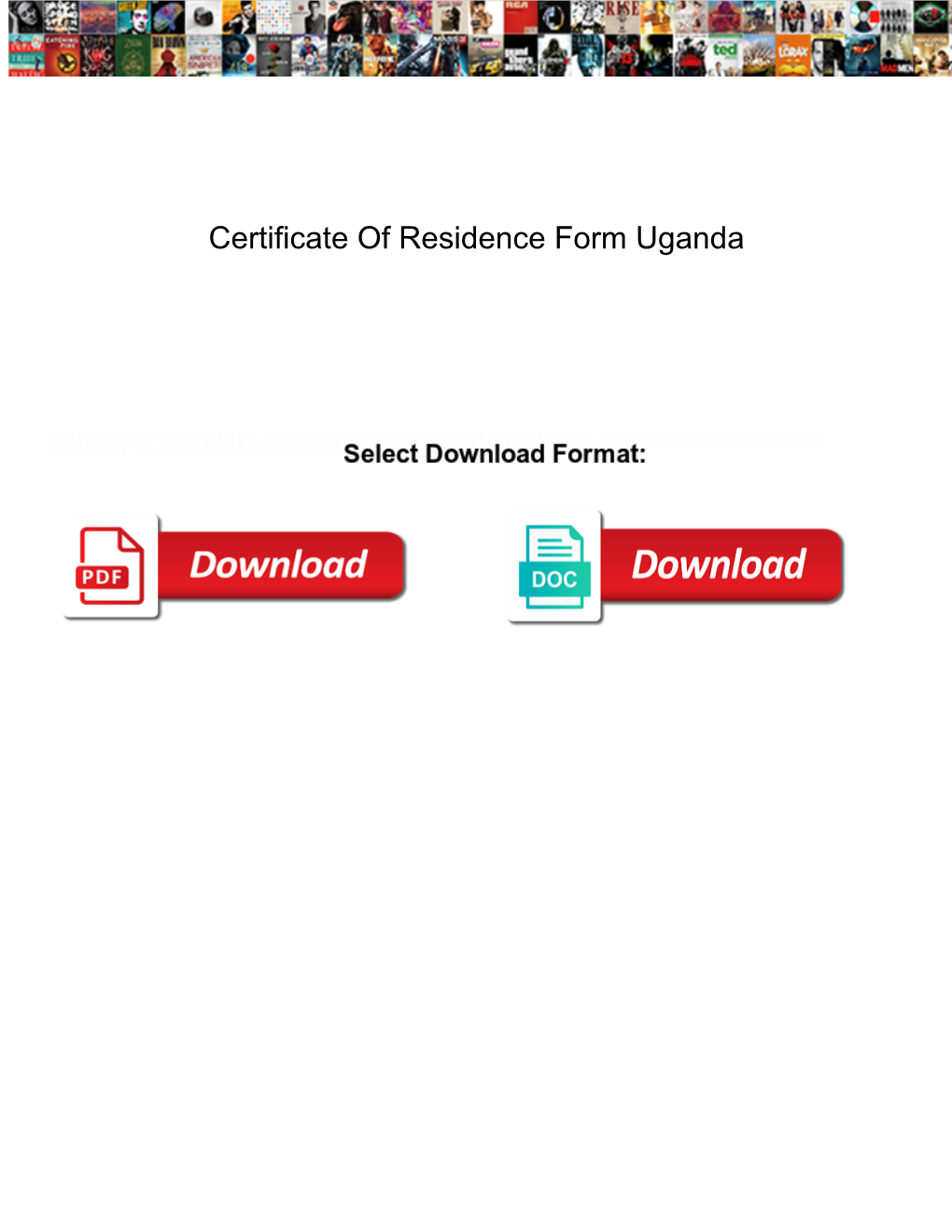 Certificate of Residence Form Uganda