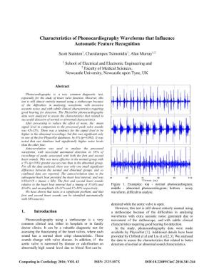Characteristics of Phonocardiography Waveforms That Influence Automatic Feature Recognition