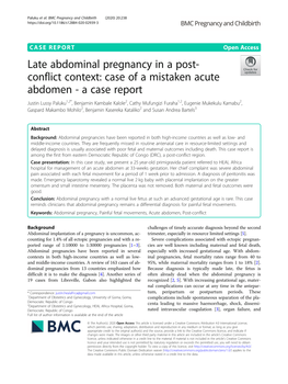 Late Abdominal Pregnancy in a Post