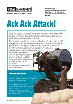 Ack Ack Attack Home Learners Activity Pack