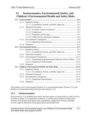 12. Socioeconomics, Environmental Justice, and Children's