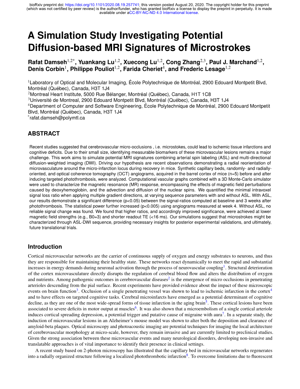 A Simulation Study Investigating Potential Diffusion-Based MRI Signatures of Microstrokes