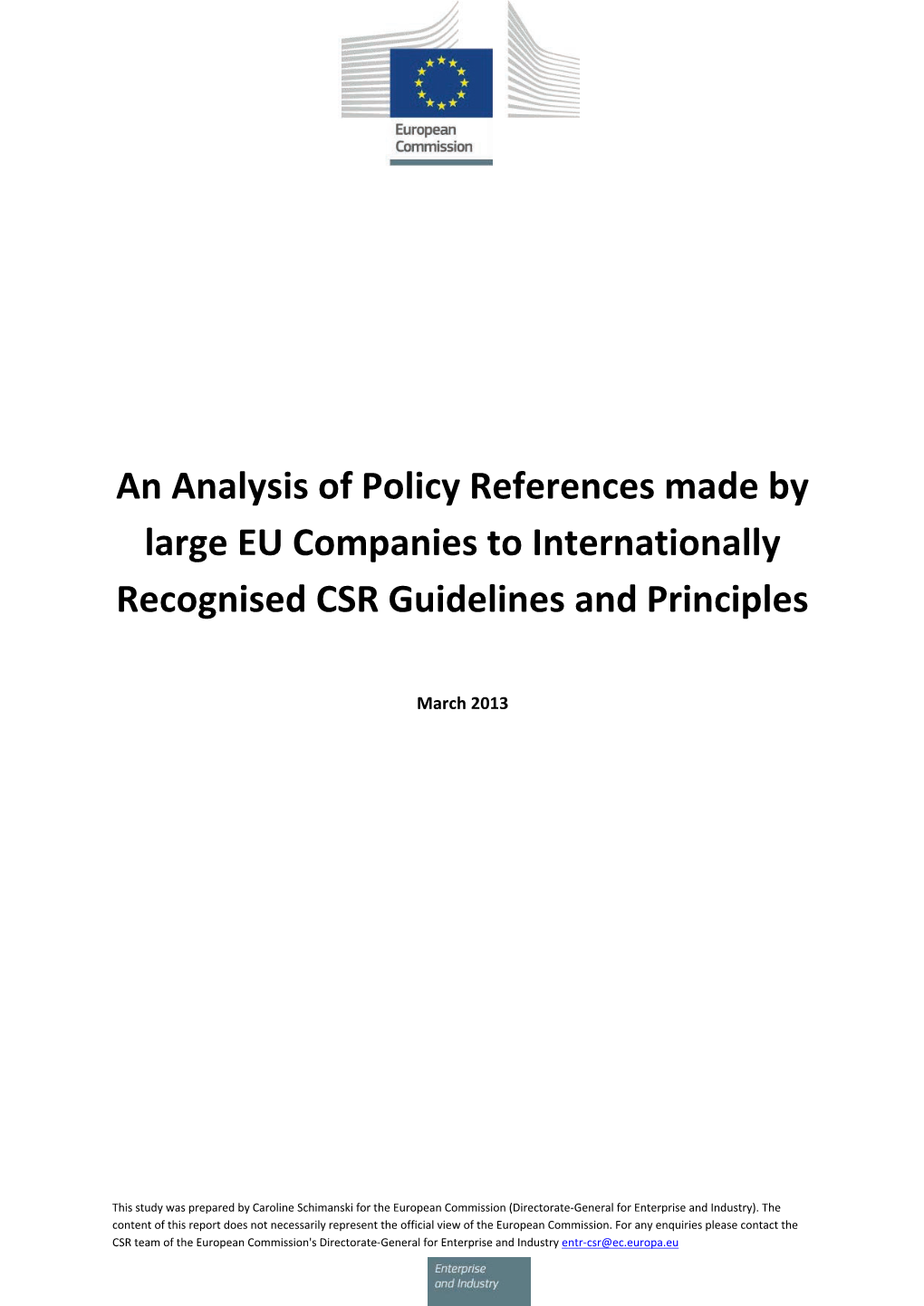References to CSR Guidelines and Principles FINAL
