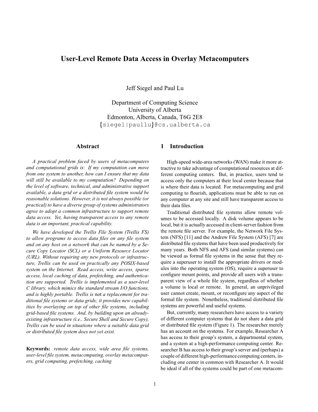 User-Level Remote Data Access in Overlay Metacomputers