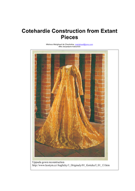 Cotehardie Construction from Extant Pieces