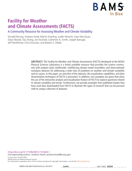 Facility for Weather and Climate Assessments (FACTS)