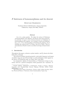 F-Finiteness of Homomorphisms and Its Descent