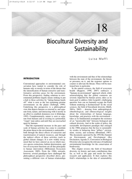 Biocultural Diversity and Sustainability