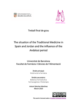 The Situation of the Traditional Medicine in Spain and Jordan and the Influence of the Andalusi Period