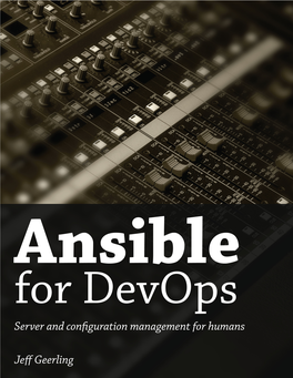 Ansible for Devops Server and Configuration Management for Humans