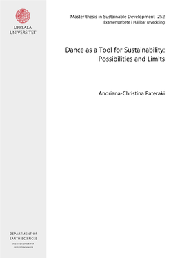 Dance As a Tool for Sustainability: Possibilities and Limits