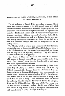 The Old Collectors of Church Notes Enjoyed an Advantage Which Is Denied Their Modern Successors, in the Richly Storied Panes