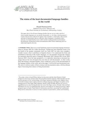 The Status of the Least Documented Language Families in the World