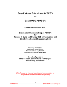 Sony Pictures Entertainment (“SPE”)