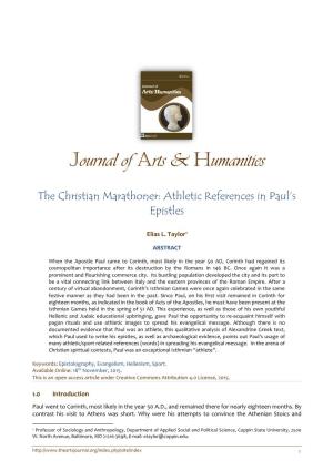The Christian Marathoner: Athletic References in Paul's Epistles
