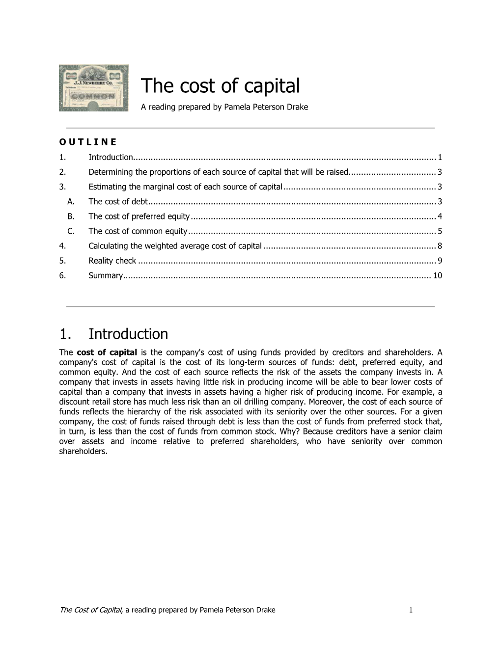 Cost of Capital