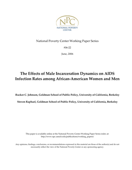 The Effects of Male Incarceration Dynamics on AIDS Infection Rates Among African‐American Women and Men
