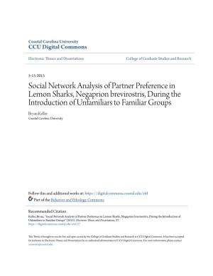 Social Network Analysis of Partner Preference in Lemon Sharks