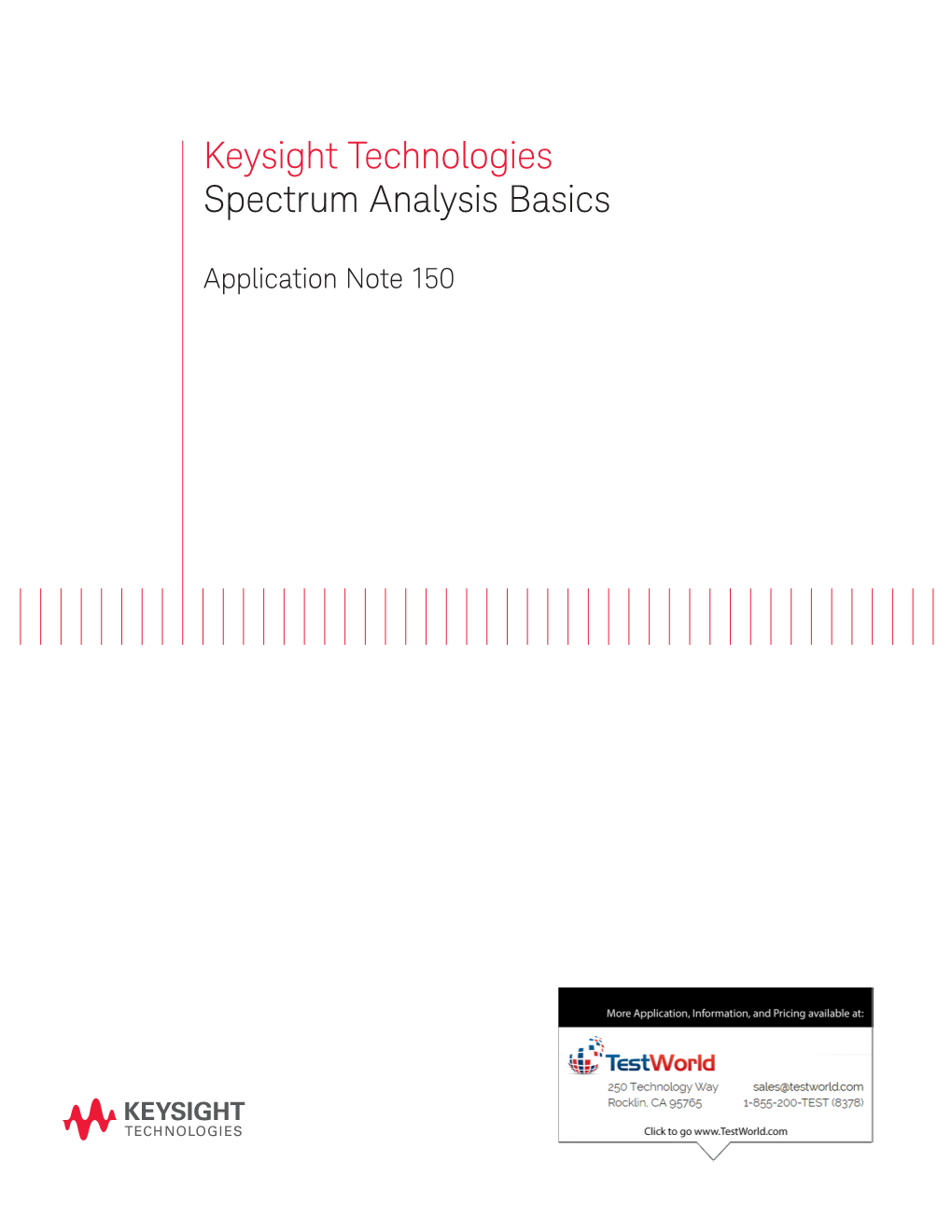 Keysight Technologies Spectrum Analysis Basics