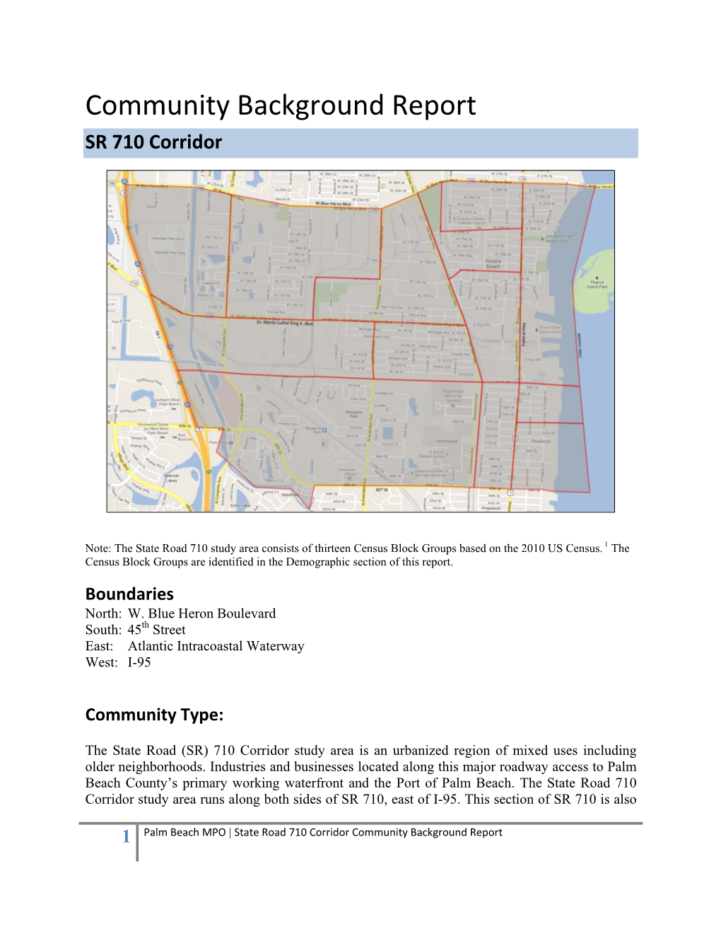 Community Background Report SR 710 Corridor