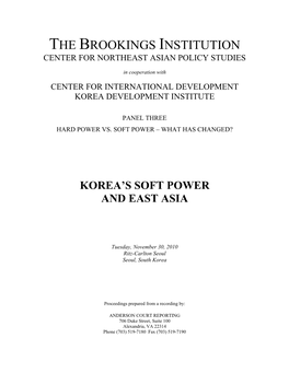 Korea's Soft Power and East Asia