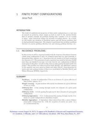 1 FINITE POINT CONFIGURATIONS J´Anos Pach