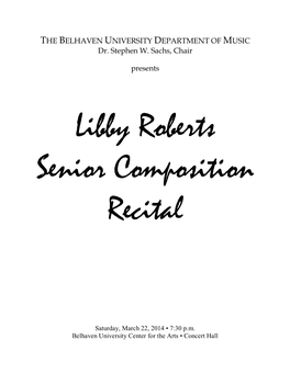 Libby Roberts Senior Composition Recital
