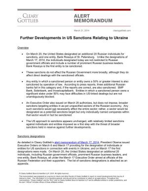 Developments in US and EU Sanctions Relating to Ukraine 2014
