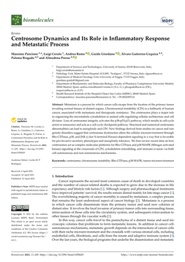 Centrosome Dynamics and Its Role in Inflammatory Response And