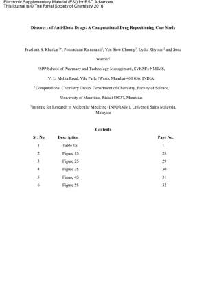 A Computational Drug Repositioning Case Study Prashant S. Kharkar1*, Ponnadurai Ramasami2, Yee S