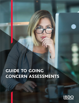 GUIDE to GOING CONCERN ASSESSMENTS Contents
