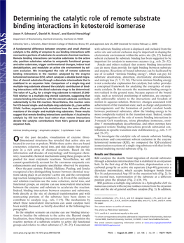 Determining the Catalytic Role of Remote Substrate Binding Interactions in Ketosteroid Isomerase