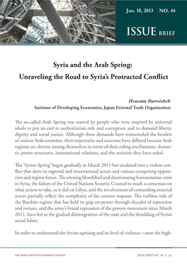 Syria and the Arab Spring: Unraveling the Road to Syria's Protracted Conflict