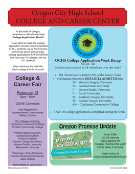Oregon City High School COLLEGE and CAREER CENTER
