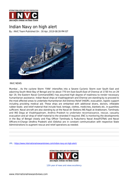 Indian Navy on High Alert by : INVC Team Published on : 30 Apr, 2019 08:39 PM IST