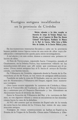 Vestigios Antiguos Incalificados En La Provincia De Córdoba