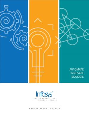 Infosys Annual Report 2016-17 LEVERAGING AUTOMATION to TRANSCEND the MUNDANE