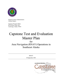 Capstone Test and Evaluation Master Plan for Area Navigation (RNAV) Operations in Southeast Alaska