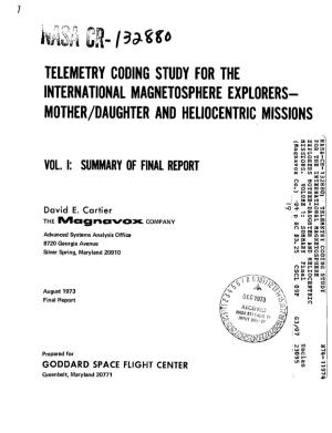 Telemetry Coding Study for the International Magnetosphere Explorers- Mother/Daughter and Heliocentric Missions