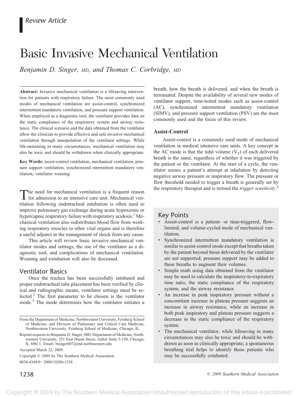 Basic Invasive Mechanical Ventilation