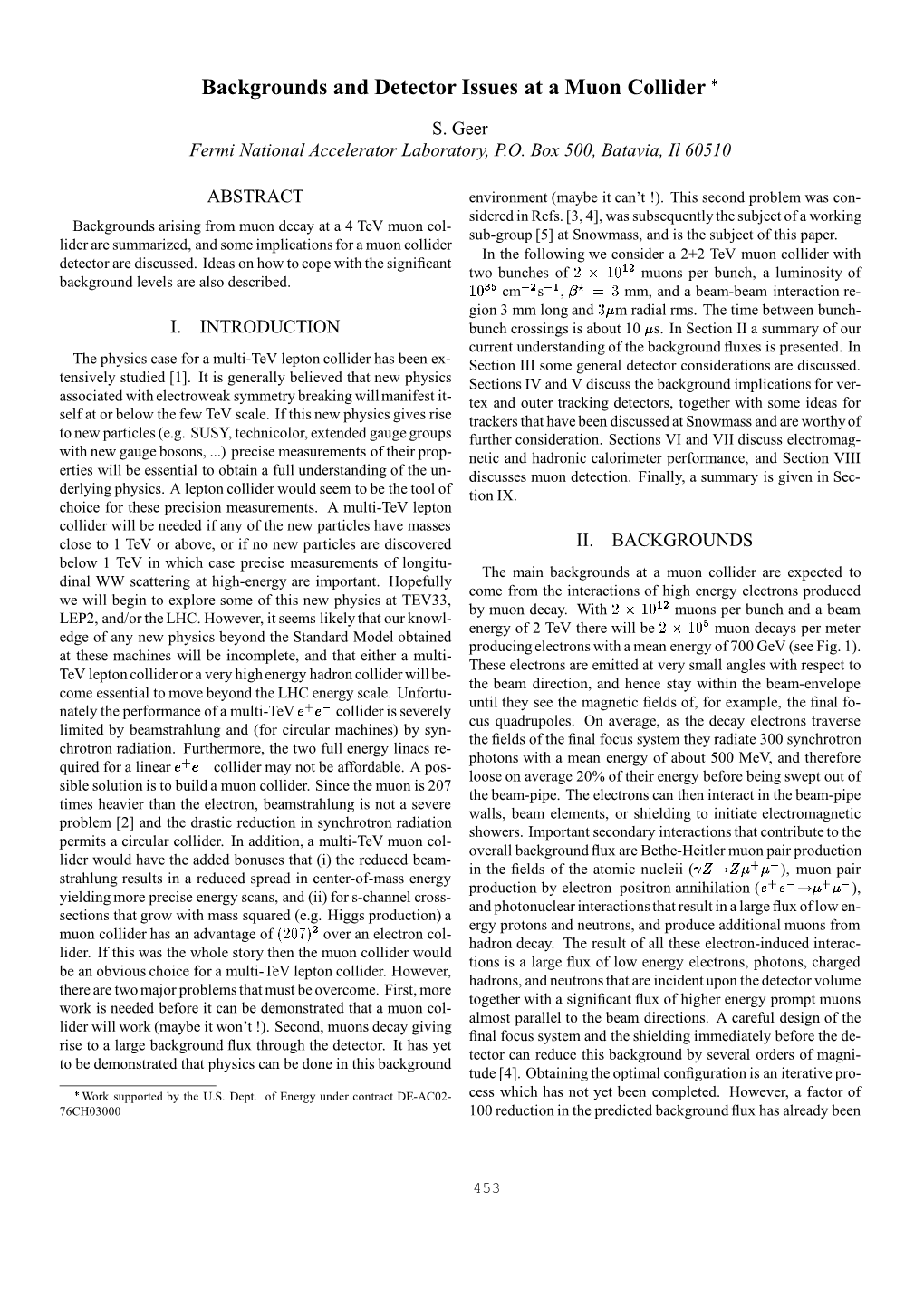 Backgrounds and Detector Issues at a Muon Collider 