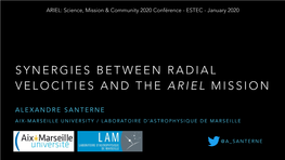Synergies Between Radial Velocities and the Ariel Mission