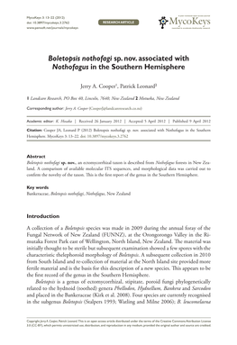 Mycokeys Boletopsis3: 13–22 (2012) Nothofagi Sp